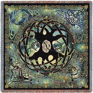 New Celtic Tree of Life Cotton Afghan Throw Blanket Gift Irish Heritage Wall Art